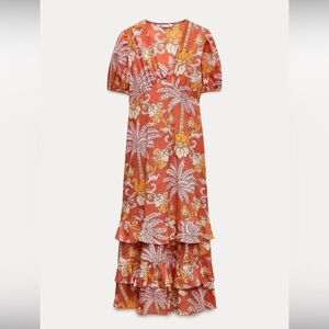 Zara Printed Midi Dress ZW Collection